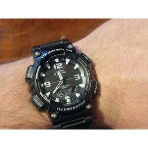 Casio Tough Solar Watch Men 46mm Digital 5 Alarms 5208 AQ-S810W 100M 10BAR